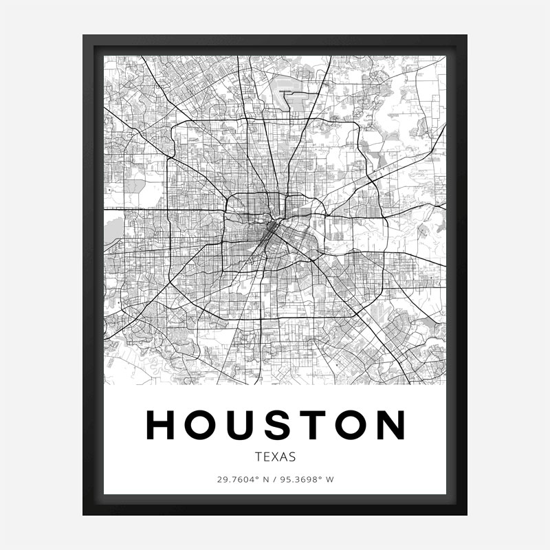 Houston, tx high quality city map